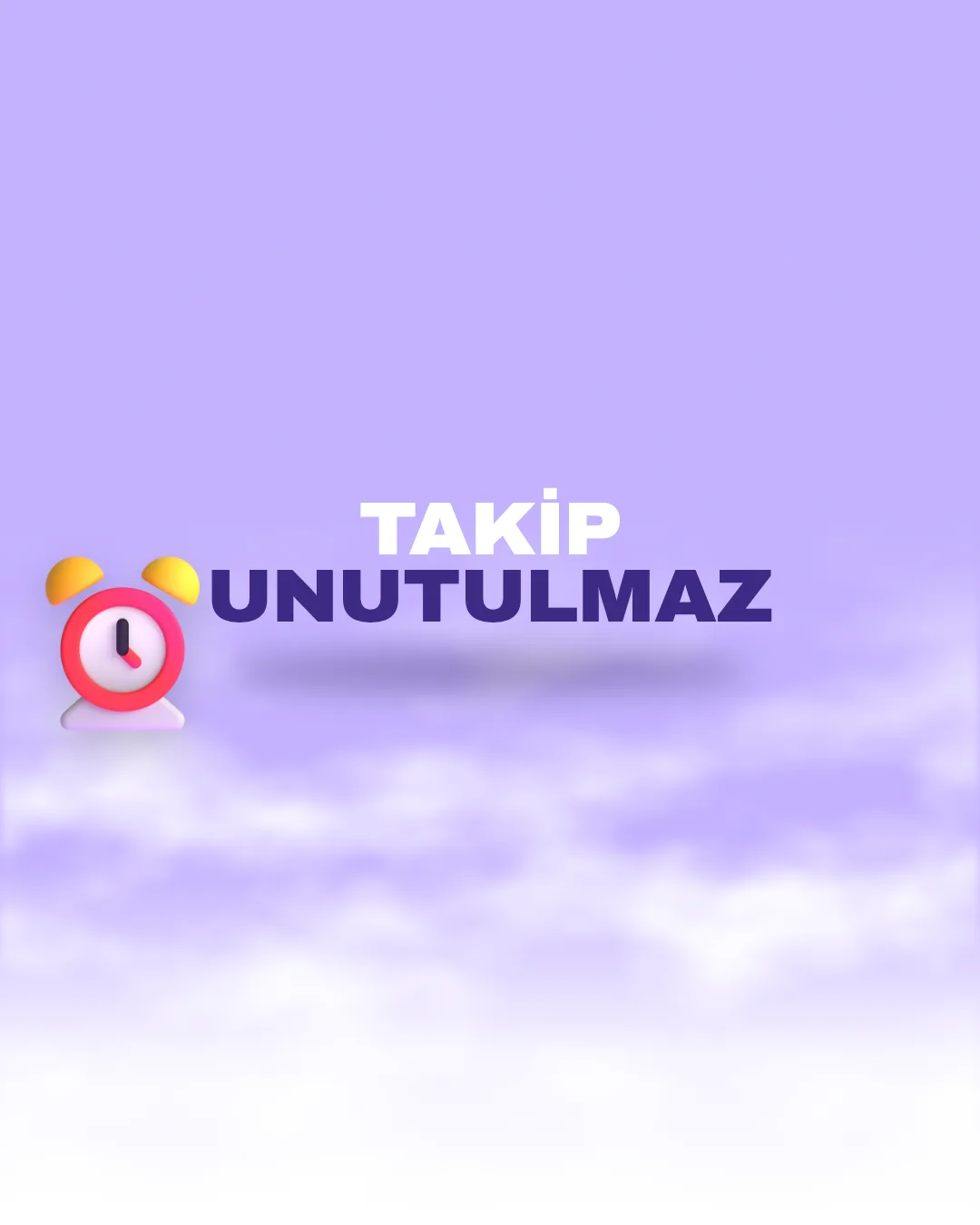 “Takip Unutulmaz” başlıklı, 3D çalar saat ikonlu CRM yazılımı ve entegrasyon görseli