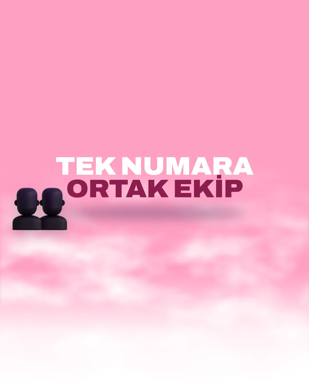 “Tek Numara Ortak Ekip” başlıklı, 3D ekip silueti ikonlu WhatsApp Business API görseli
