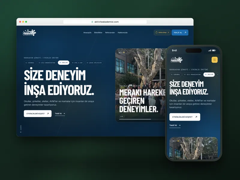 Aktivite Akademisi web sitesi