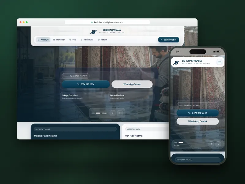 Berk Halı Yıkama web sitesi