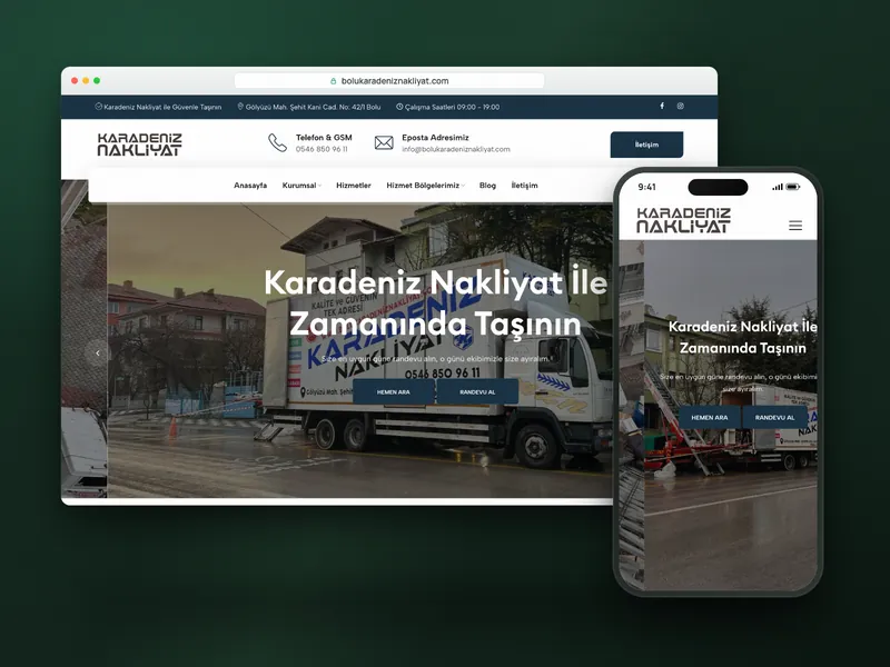 Bolu Karadeniz Nakliyat web sitesi