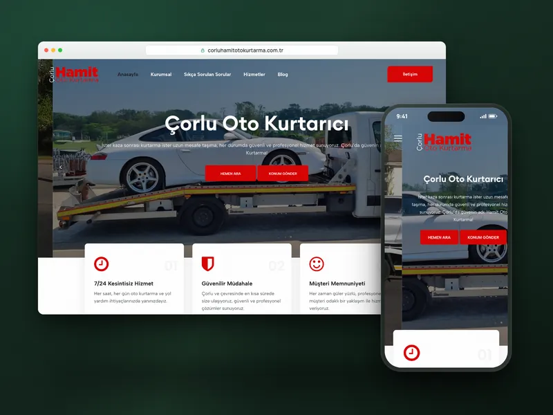 Hamit Oto Kurtarma web sitesi
