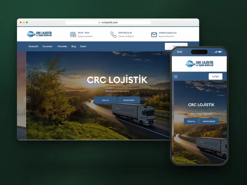 CRC Lojistik web sitesi