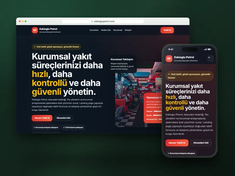 Eskioğlu Petrol web sitesi