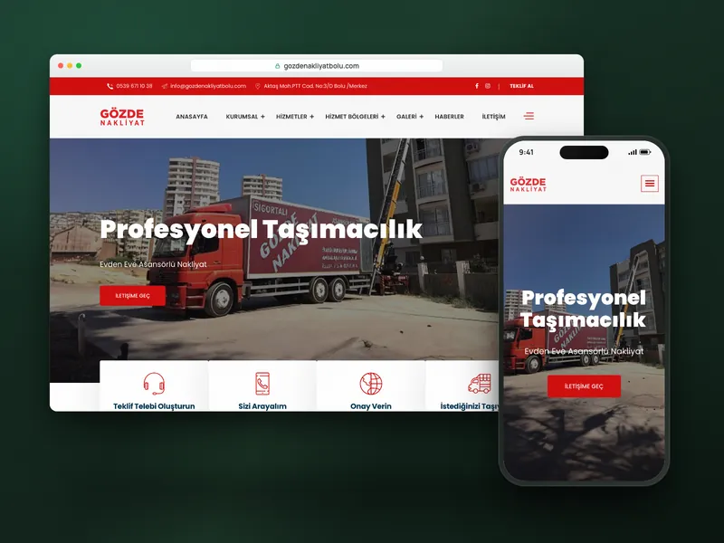 Gözde Nakliyat web sitesi